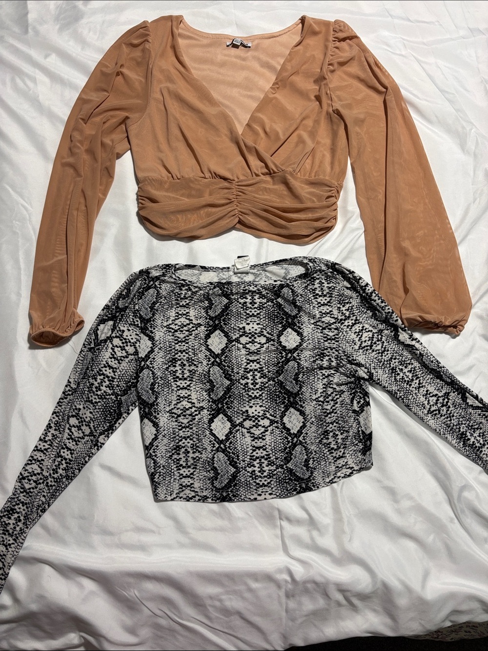 Rust-Tone Cropped Wrap and animal print Blouse